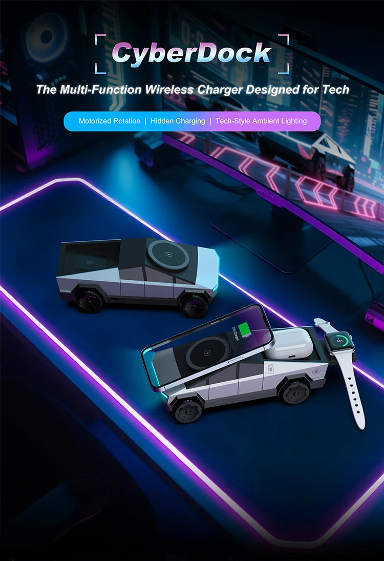 New Cybertruck Multifunctional 3-in-1 Wireless Charger