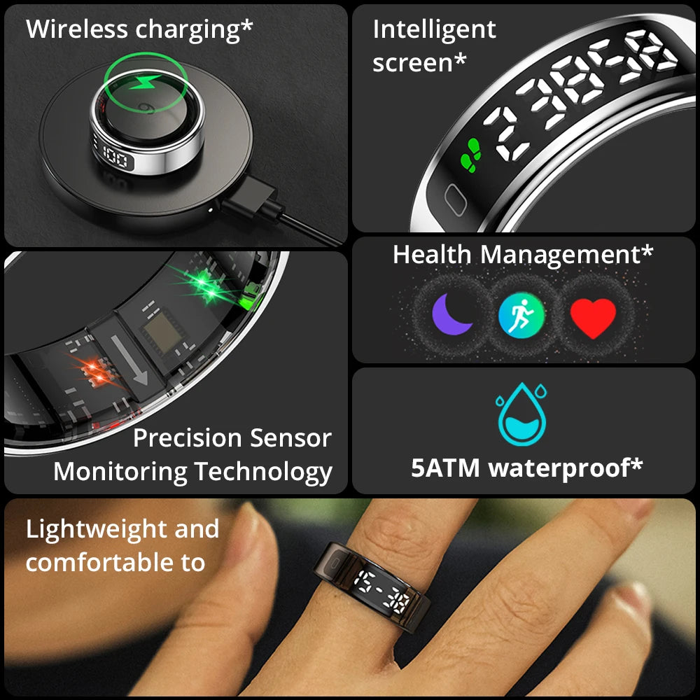COLMI R12 Smart Ring with Display Screen, Health Manager, Wireless Charging