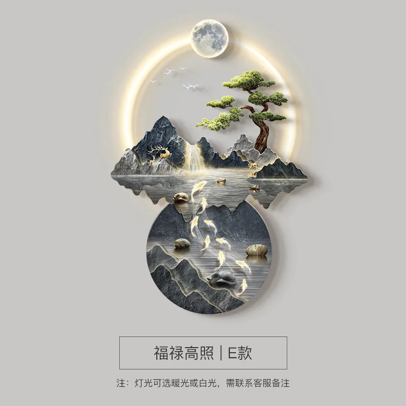 Background Landscape Painting Remote Control Lighting