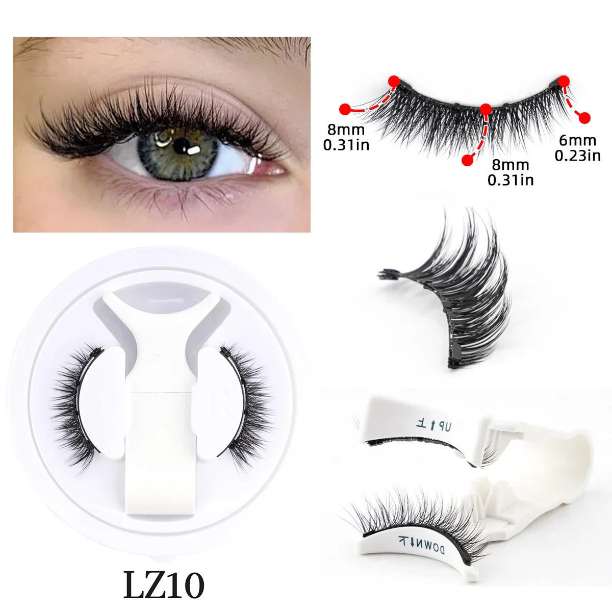 Reusable Magnetic Lashes Kit with Magnetic Tweezers Natural Look Faux Mink Lashes Easy Apply Magnetic Eyelashes for Eye Makeup