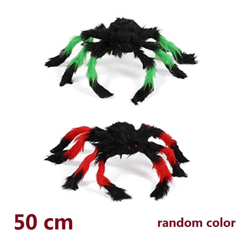 Halloween Big Spider Horror Black Spider Toy Halloween Party Decoration Props Outdoor Garden Giant Spider Decor