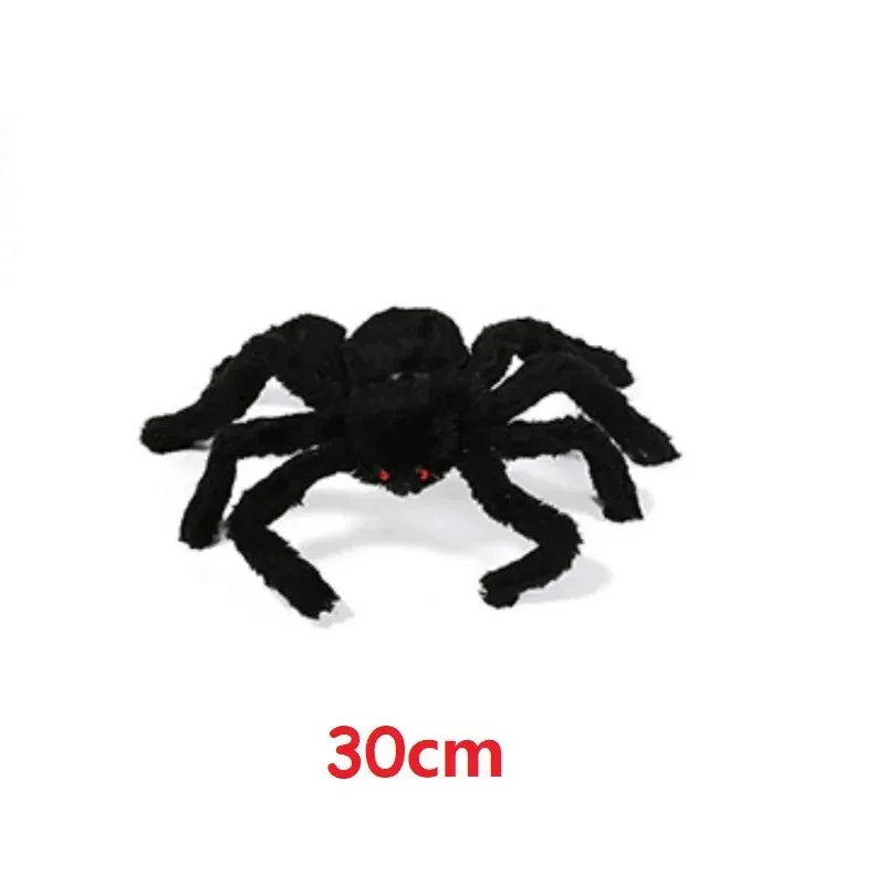 30-200cm Big Spider Halloween Decoration Horror Giant Black Spider Outdoor Halloween Props Simulated Spider toys