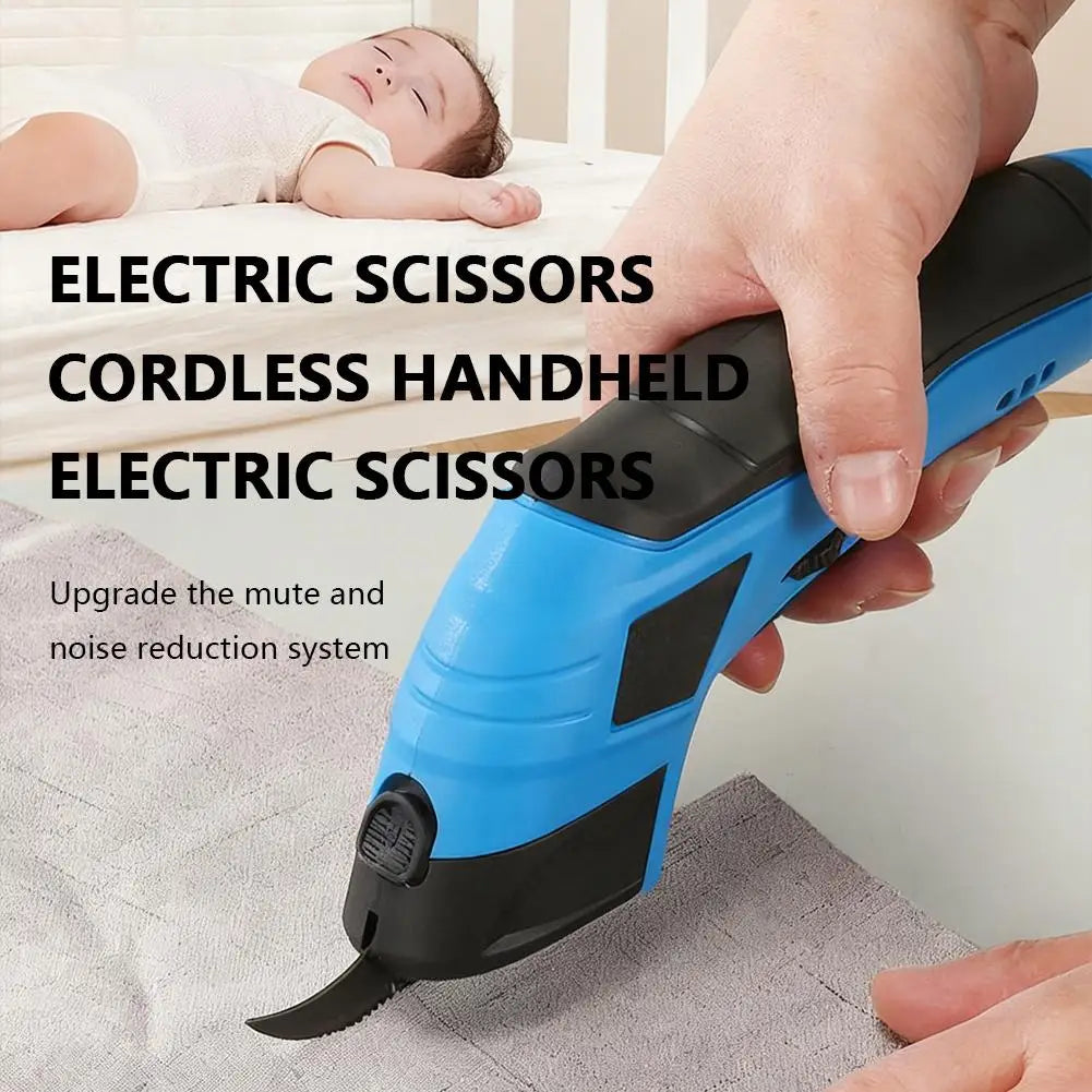 Cordless Electric Scissors Rechargeable - Portable Cutting Tool for Fabric, Carpets, Soft Leather, Cardboard & Sewing Tool