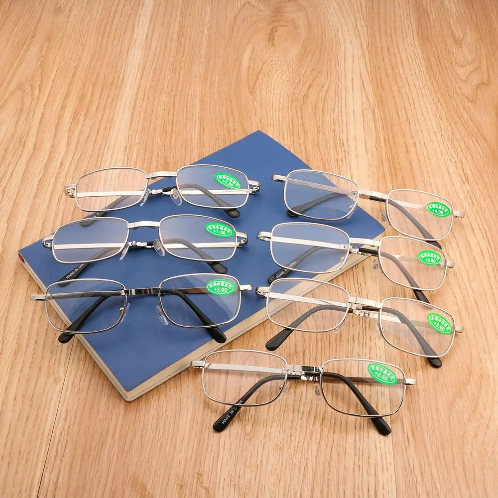 Unisex Ultra-light Folding Reading Glasses Rimless Magnetic Eyeglasses +1.00~+4.0 Diopter