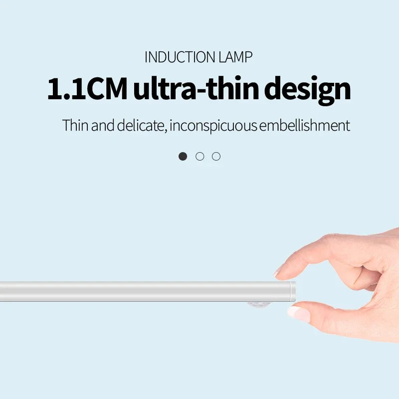 LED Under Cabinet Lights 10-50CM Motion Sensor Lamp USB Rechargeable Wireless