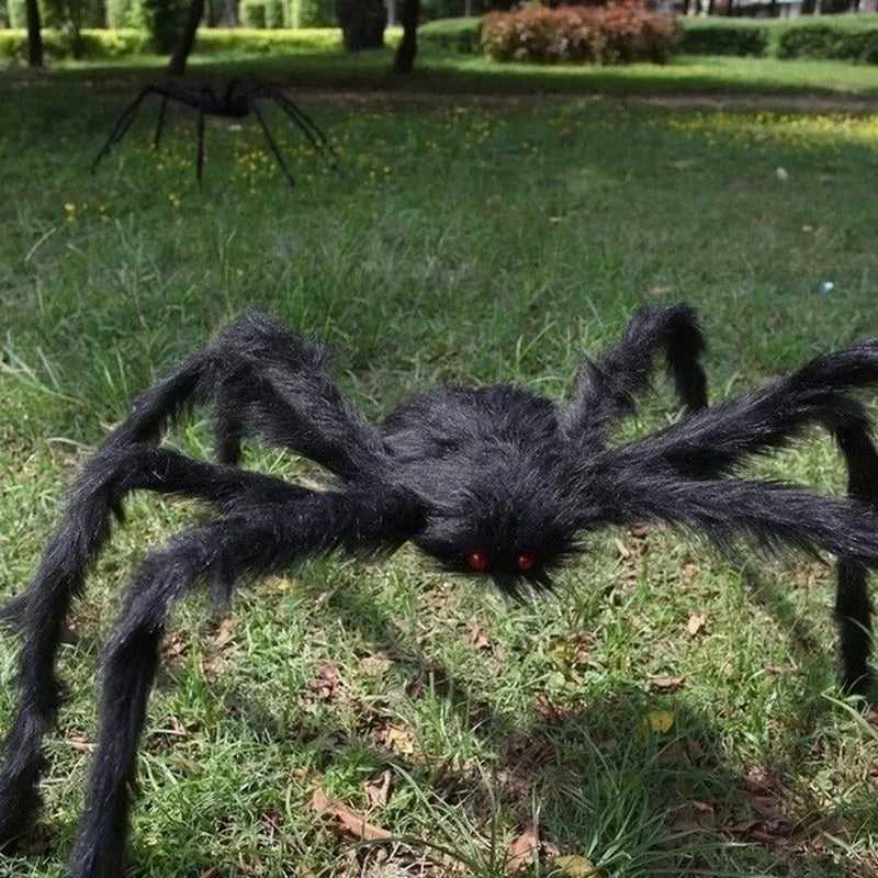30-200cm Big Spider Halloween Decoration Horror Giant Black Spider Outdoor Halloween Props Simulated Spider toys