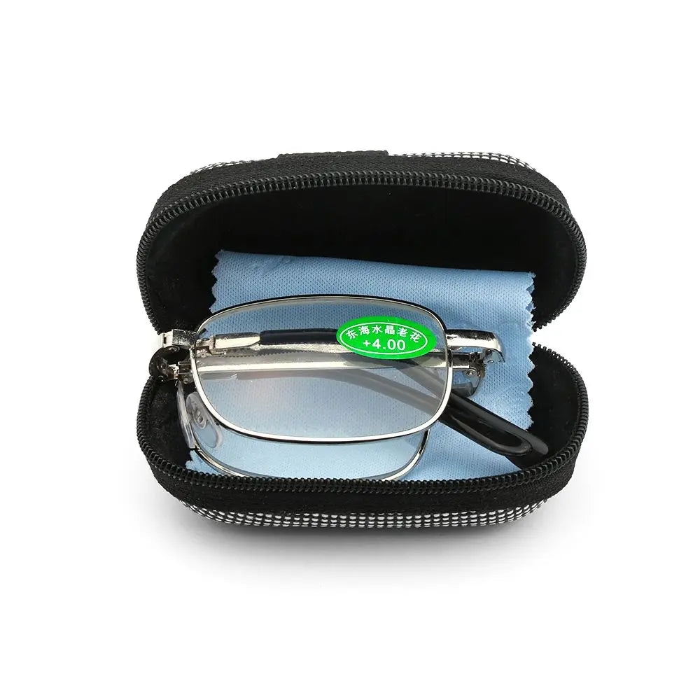 Unisex Ultra-light Folding Reading Glasses Rimless Magnetic Eyeglasses +1.00~+4.0 Diopter