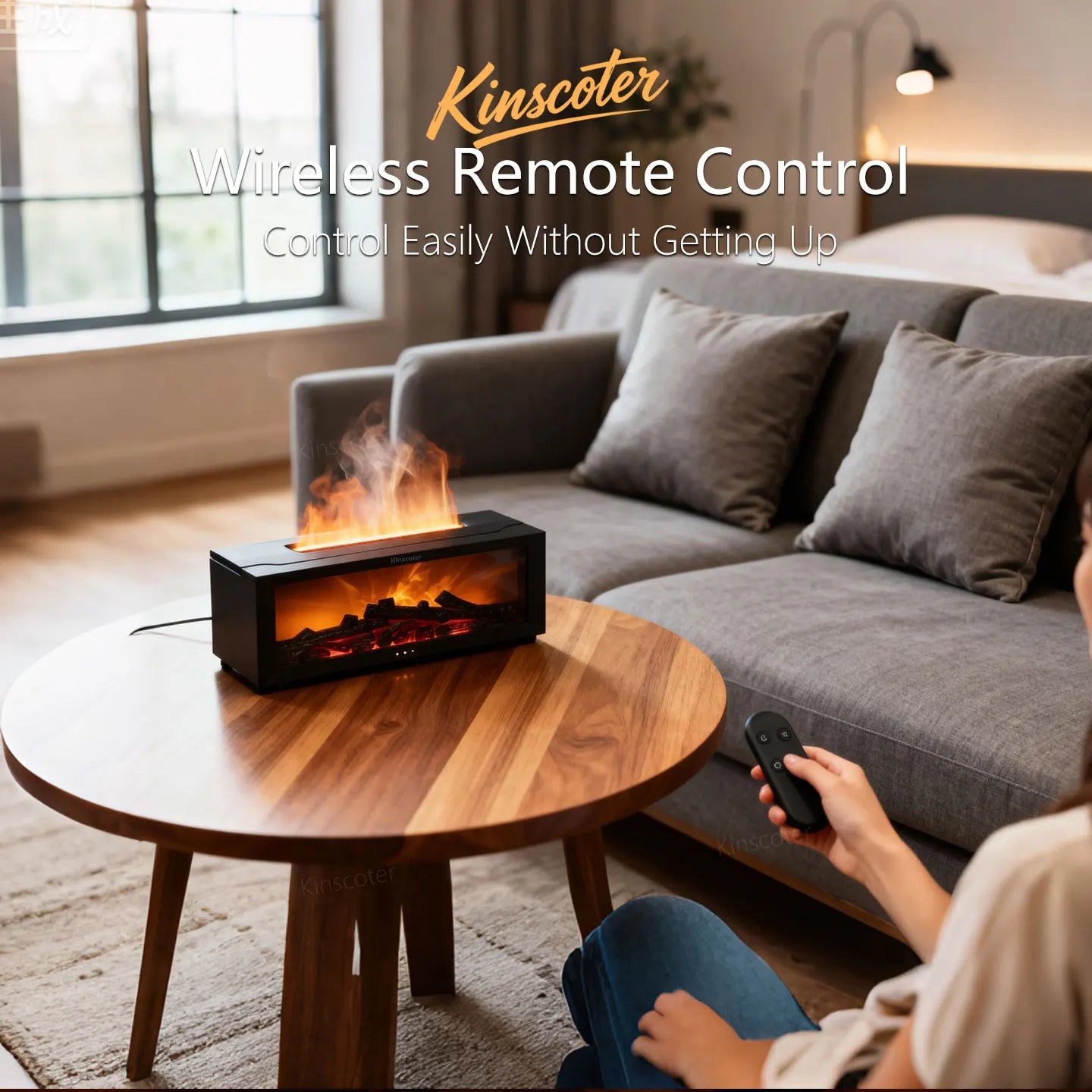 Creative Fireplace Aroma Diffuser Simulated Flame Humidifier With Essential Oil