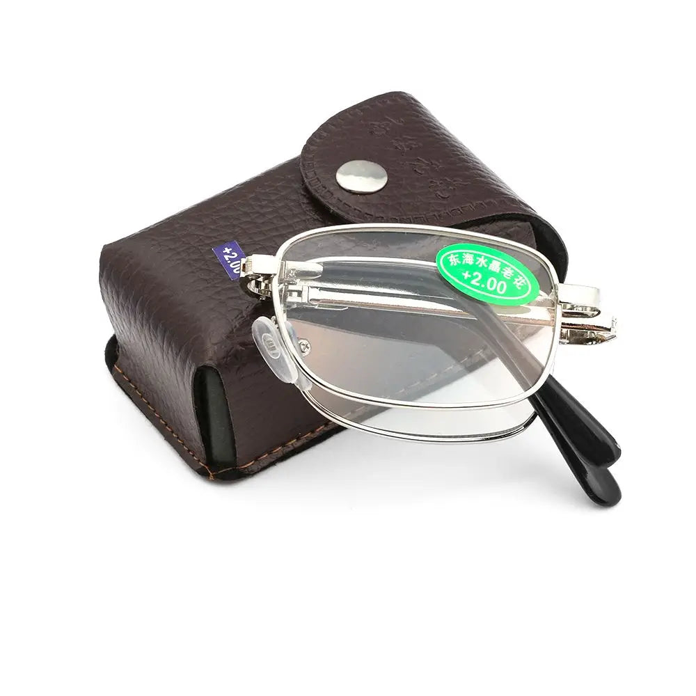 Unisex Ultra-light Folding Reading Glasses Rimless Magnetic Eyeglasses +1.00~+4.0 Diopter