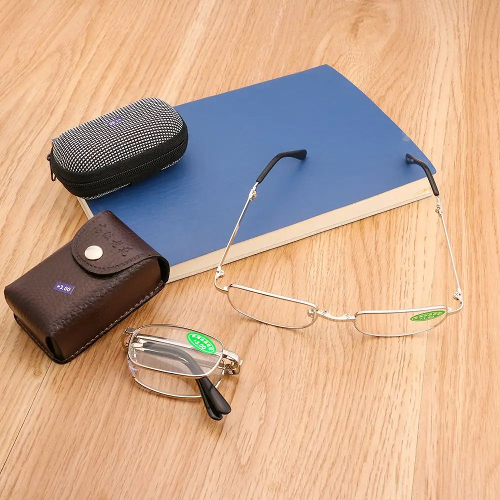 Unisex Ultra-light Folding Reading Glasses Rimless Magnetic Eyeglasses +1.00~+4.0 Diopter