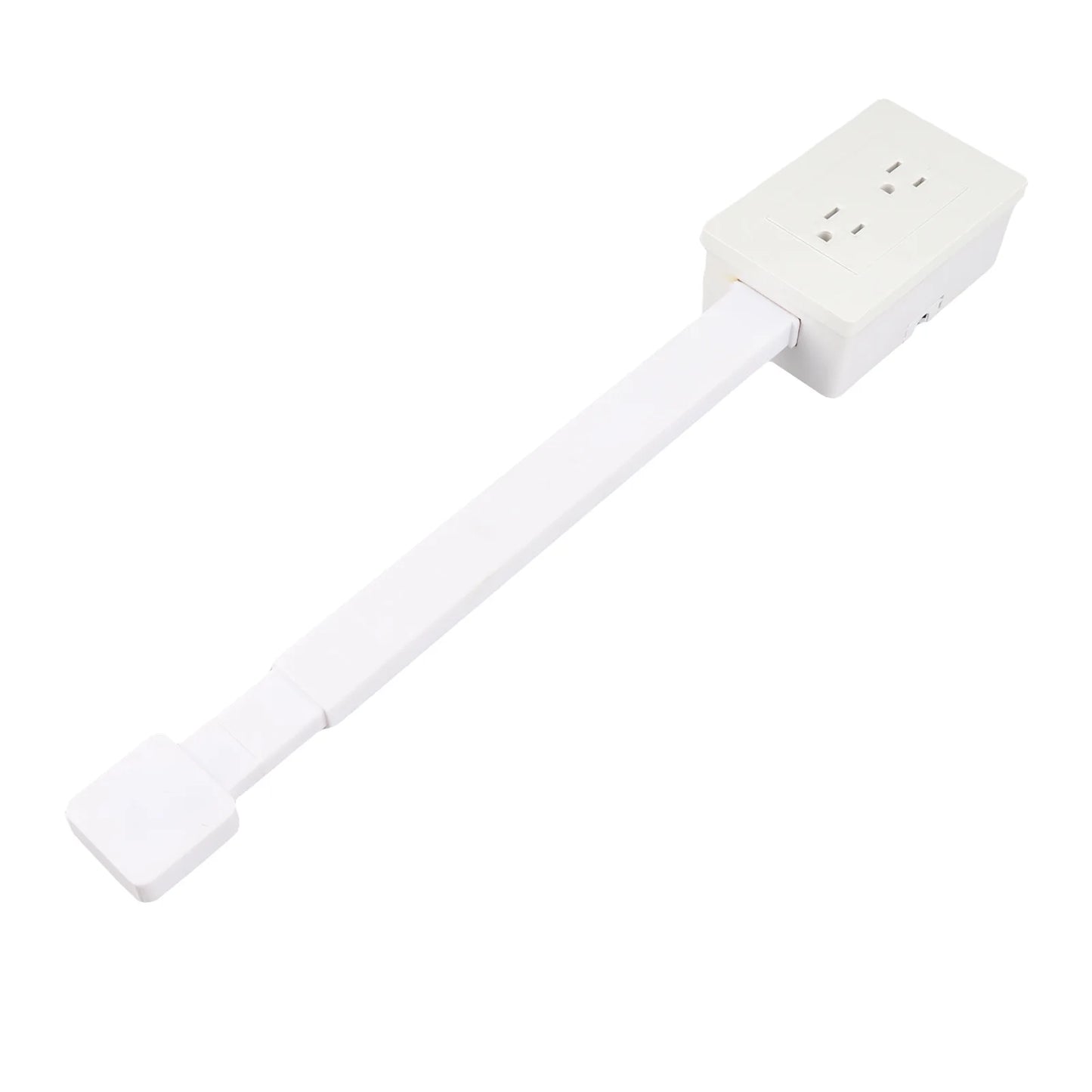 Extendable Power Strip Electrical Outlet Extender Two 3 Prong Outlets Versatile Usage 180 Degree Rotating Base for Nightstand