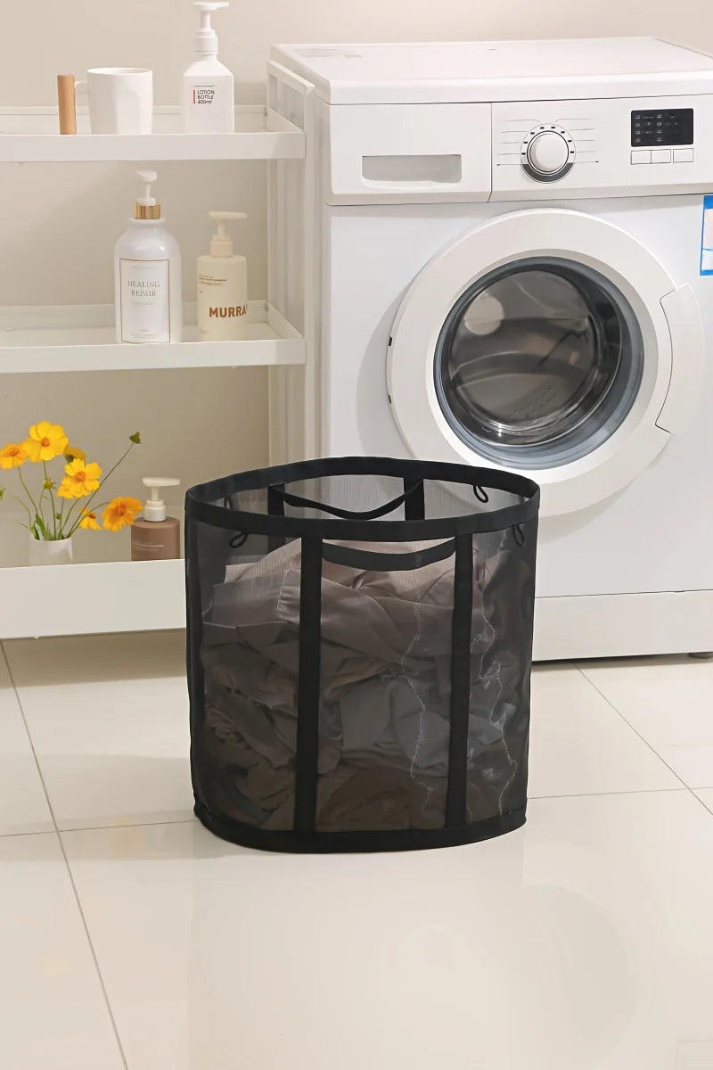 Laundry Bags Hamper Bag with Handles Portable &Collapsible Dirty Clothes Mesh Basket Foldable for Washing Storage Dorm or Travel