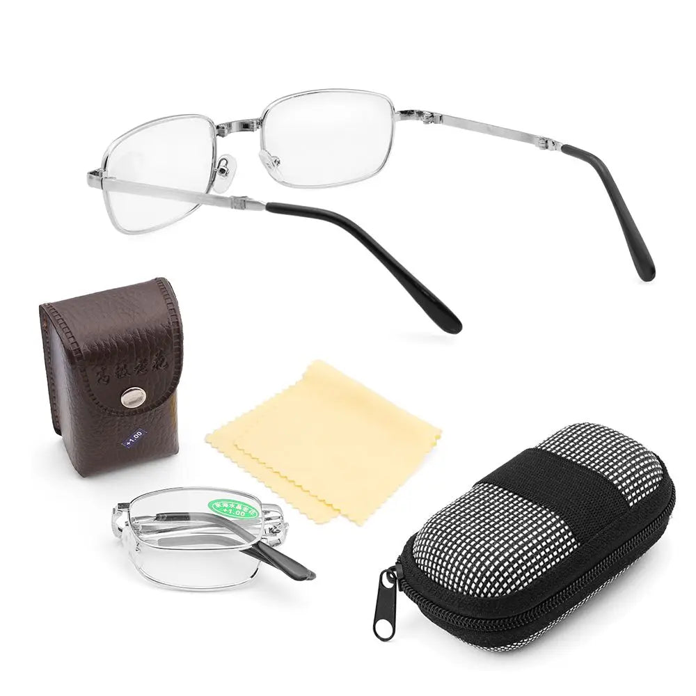 Unisex Ultra-light Folding Reading Glasses Rimless Magnetic Eyeglasses +1.00~+4.0 Diopter