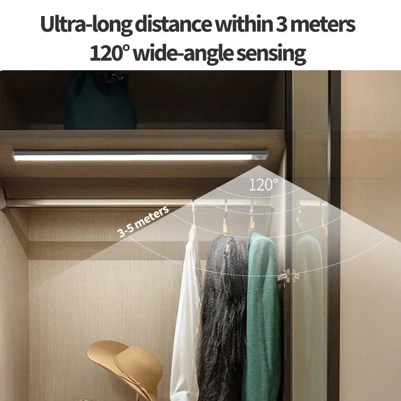 LED Under Cabinet Lights 10-50CM Motion Sensor Lamp USB Rechargeable Wireless