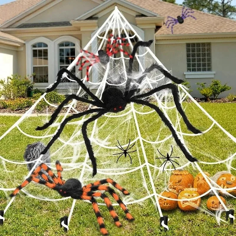 Halloween Big Spider Horror Black Spider Toy Halloween Party Decoration Props Outdoor Garden Giant Spider Decor