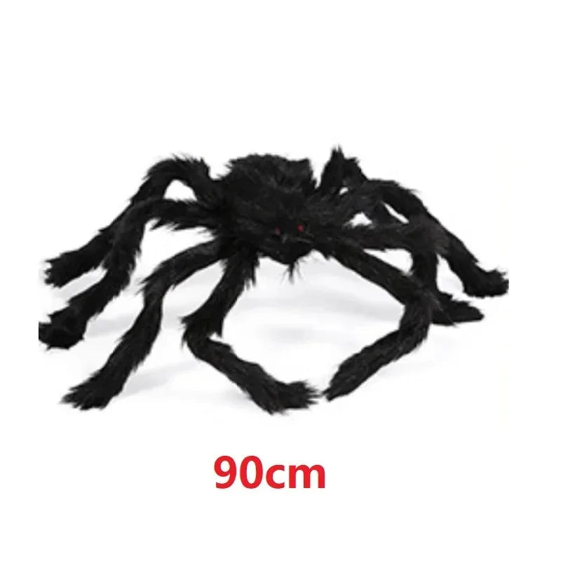 30-200cm Big Spider Halloween Decoration Horror Giant Black Spider Outdoor Halloween Props Simulated Spider toys